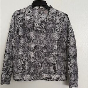 Chico's Black and White Animal Print Blazer